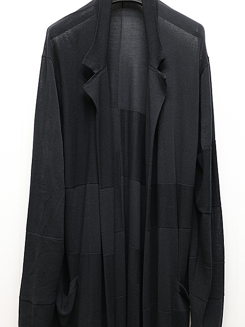 nude:masahiko maruyama ̡:ޥҥޥ/14GG-2PLY Cotton Hard-Twisted KNIT CARDIGAN/Black.