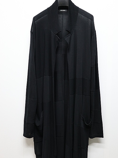 nude:masahiko maruyama ̡:ޥҥޥ/14GG-2PLY Cotton Hard-Twisted KNIT CARDIGAN/Black.