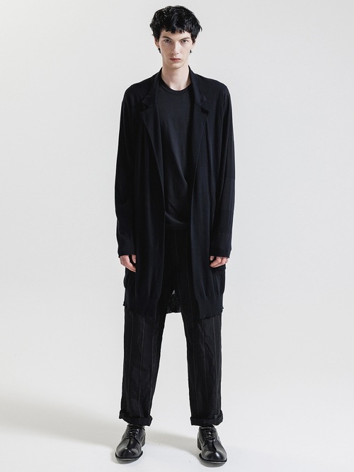 SALE30%OFF/nude:masahiko maruyama ̡:ޥҥޥ/14GG-2PLY Cotton Hard-Twisted KNIT CARDIGAN/Black