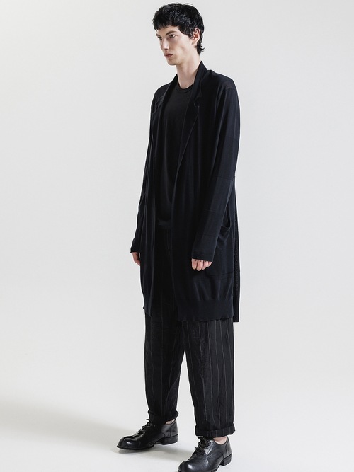 SALE30%OFF/nude:masahiko maruyama ̡:ޥҥޥ/14GG-2PLY Cotton Hard-Twisted KNIT CARDIGAN/Black