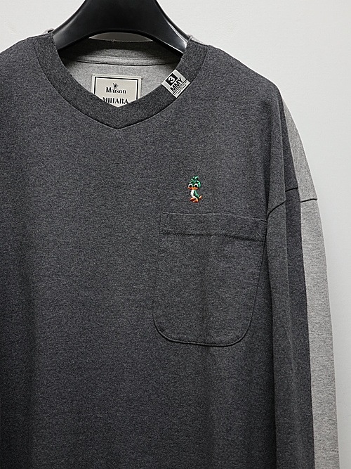 Maison MIHARA YASUHIRO��COMBINED LONG SLEEVES TEE/CHARCOAL