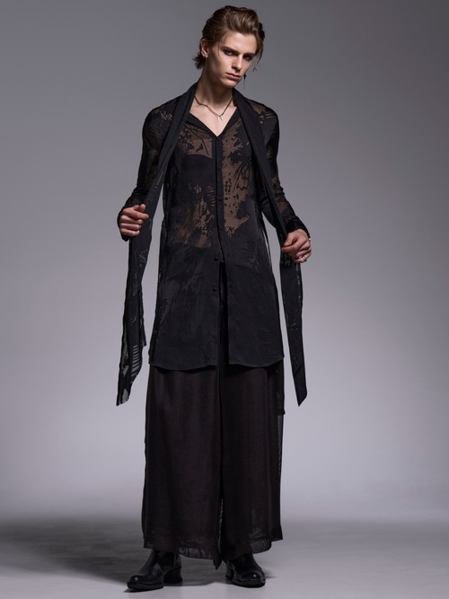 (ͽ���ʡ�7��8������ͽ��/kiryuyrik������奦����奦/Sahadow Butterfly Opal Stoal Flare Shirt/Black