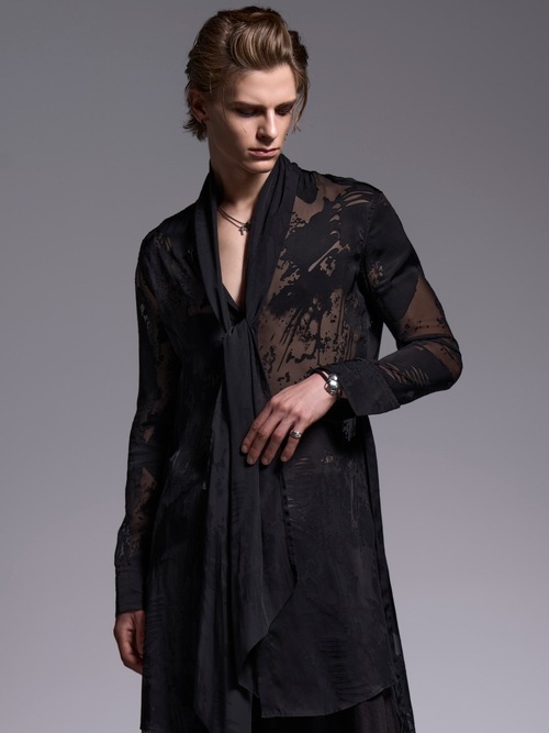 (ͽ���ʡ�7��8������ͽ��/kiryuyrik������奦����奦/Sahadow Butterfly Opal Stoal Flare Shirt/Black