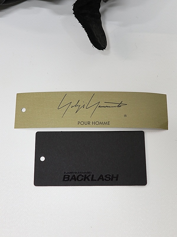 �㴰���Yohji Yamamoto���襦����ޥ��/BACKLASH collaboration V����˥�ۡ����쥶��3�ԥ�٥�ȥܥǥ����Хå�/BLACK