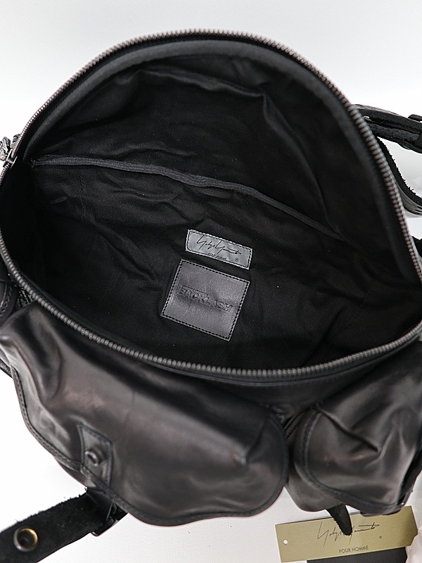 �㴰���Yohji Yamamoto���襦����ޥ��/BACKLASH collaboration V����˥�ۡ����쥶��3�ԥ�٥�ȥܥǥ����Хå�/BLACK