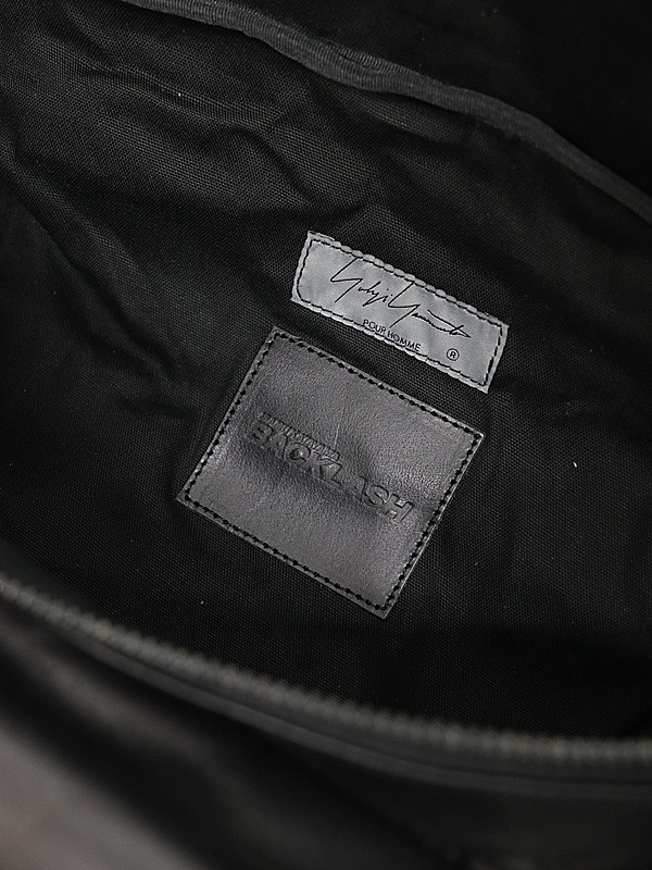 �㴰���Yohji Yamamoto���襦����ޥ��/BACKLASH collaboration V����˥�ۡ����쥶��3�ԥ�٥�ȥܥǥ����Хå�/BLACK
