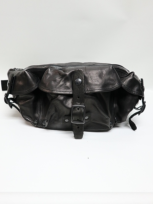 �㴰���Yohji Yamamoto���襦����ޥ��/BACKLASH collaboration V����˥�ۡ����쥶��3�ԥ�٥�ȥܥǥ����Хå�/BLACK