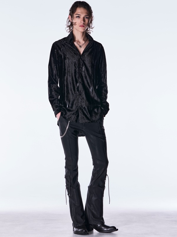 (ͽ���ʡ�11������12������ͽ��/kiryuyrik������奦����奦/High Tension Jersey Lace Up Flare Pants/Black