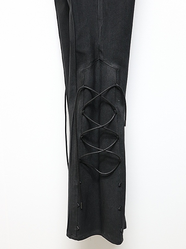(ͽ���ʡ�11������12������ͽ��/kiryuyrik������奦����奦/High Tension Jersey Lace Up Flare Pants/Black