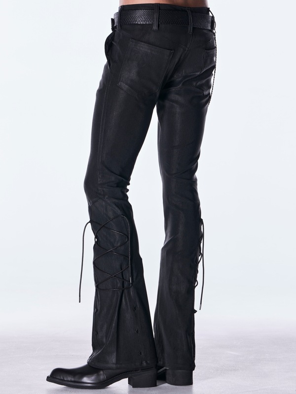 (ͽ���ʡ�11������12������ͽ��/kiryuyrik������奦����奦/High Tension Jersey Lace Up Flare Pants/Black