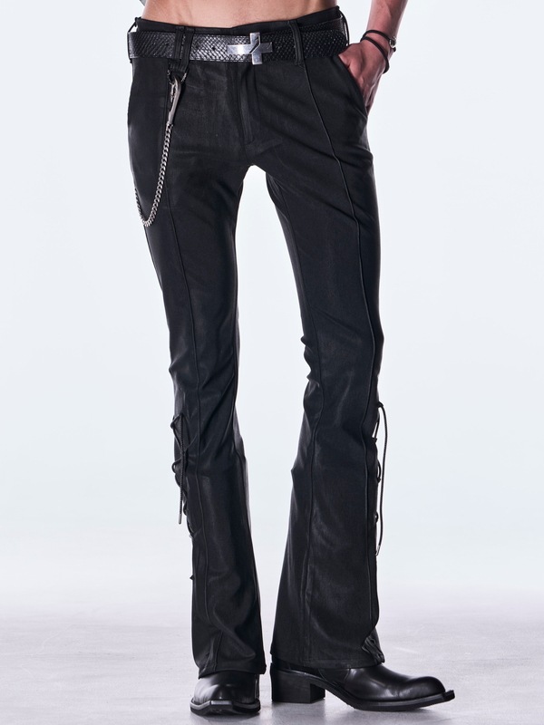 (ͽ���ʡ�11������12������ͽ��/kiryuyrik������奦����奦/High Tension Jersey Lace Up Flare Pants/Black