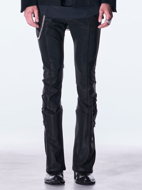 (ͽ���ʡ�11������12������ͽ��/kiryuyrik������奦����奦/High Tension Jersey Lace Up Flare Pants/Black