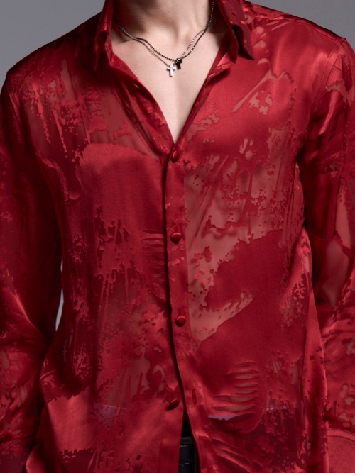 (ͽ���ʡ�7��8������ͽ��/kiryuyrik������奦����奦/Sahadow Butterfly Opal Shirt/Red