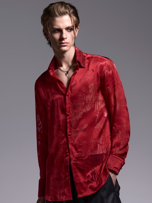 (ͽ���ʡ�7��8������ͽ��/kiryuyrik������奦����奦/Sahadow Butterfly Opal Shirt/Red