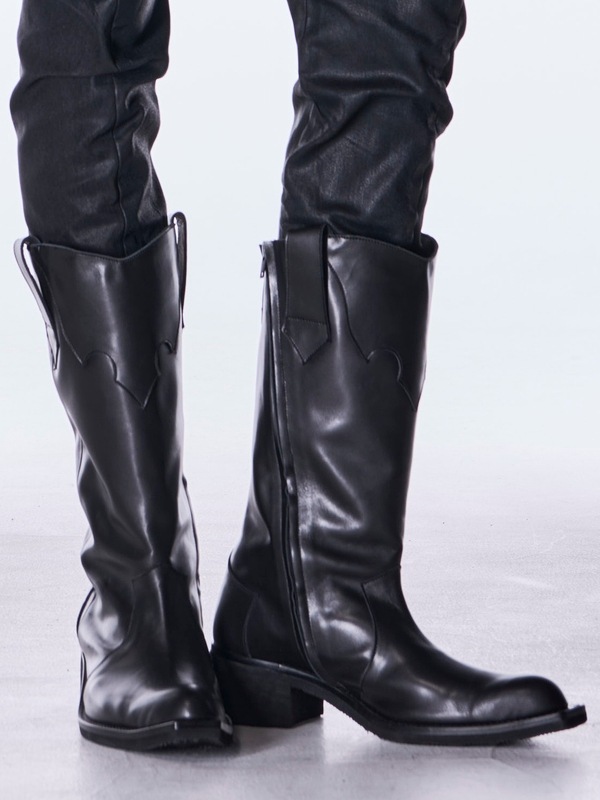 (ͽ���ʡ�11������12������ͽ��/kiryuyrik������奦����奦/Cow Hide Western Boots/Black