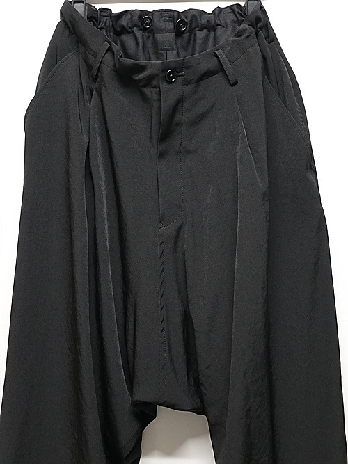 Ground Y�����饦��ɥ磻/TA/PE CREPE DE CHINE SAROUEL PANTS/BLACK