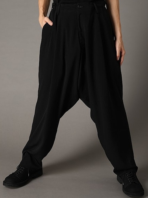 Ground Y�����饦��ɥ磻/TA/PE CREPE DE CHINE SAROUEL PANTS/BLACK