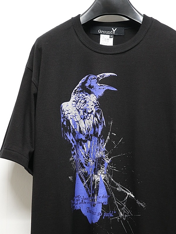 Ground Y�����饦��ɥ磻/20/- JERSEY CROW T-SHIRT/BLACK