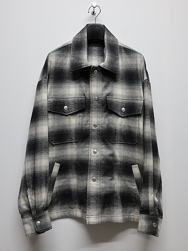 �㴰���RESOUND CLOTHING���ꥵ����ɥ���������/flannel check JK/BLACK