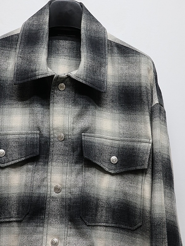 �㴰���RESOUND CLOTHING���ꥵ����ɥ���������/flannel check JK/BLACK