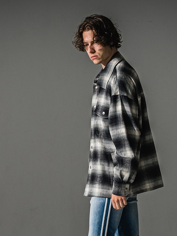 �㴰���RESOUND CLOTHING���ꥵ����ɥ���������/flannel check JK/BLACK