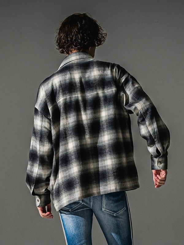 �㴰���RESOUND CLOTHING���ꥵ����ɥ���������/flannel check JK/BLACK