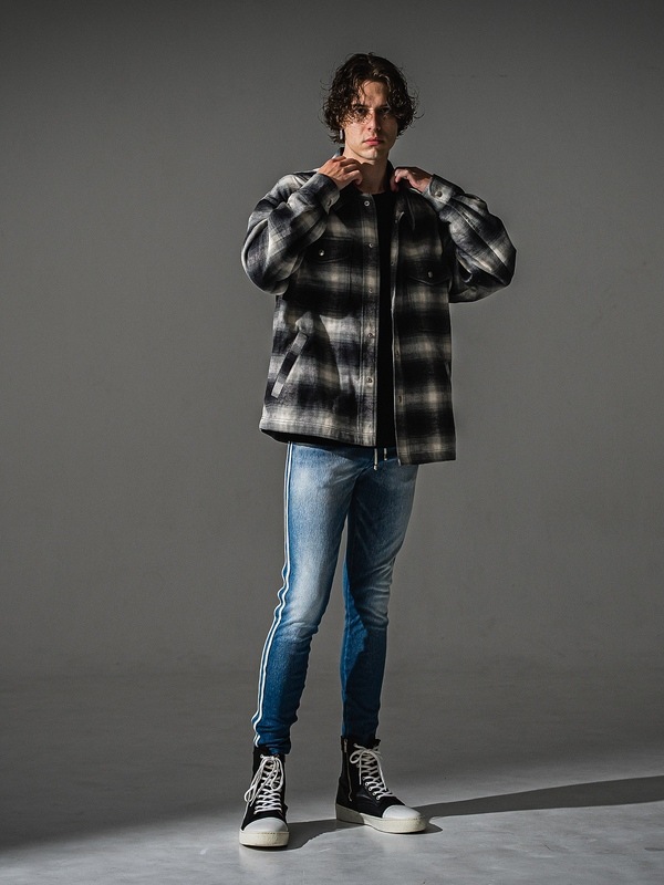 �㴰���RESOUND CLOTHING���ꥵ����ɥ���������/flannel check JK/BLACK