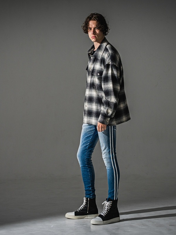 �㴰���RESOUND CLOTHING���ꥵ����ɥ���������/flannel check JK/BLACK