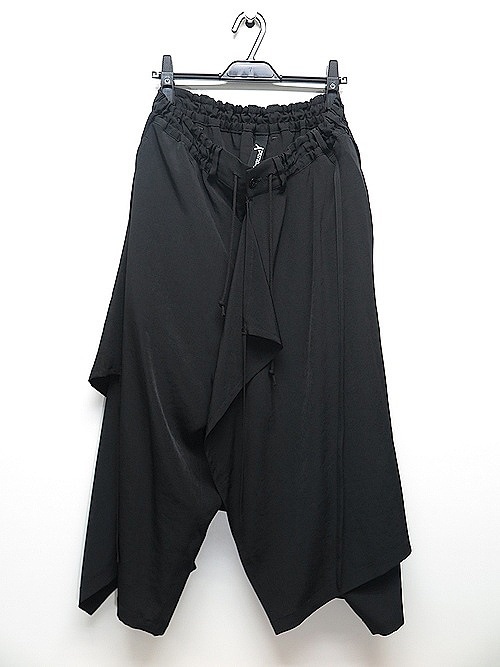 Ground Y�����饦��ɥ磻/TA/PE CREPE DE CHINE 3WAY SKIRT PANTS/BLACK