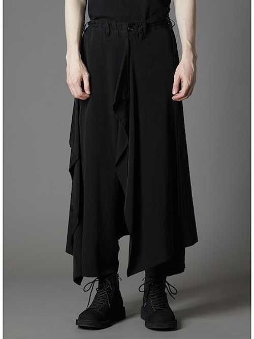 Ground Y�����饦��ɥ磻/TA/PE CREPE DE CHINE 3WAY SKIRT PANTS/BLACK