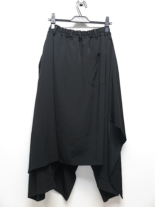 Ground Y�����饦��ɥ磻/TA/PE CREPE DE CHINE 3WAY SKIRT PANTS/BLACK