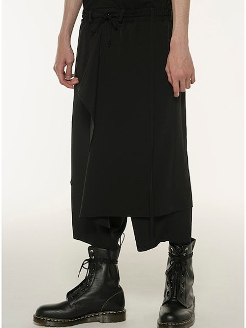 Ground Y�����饦��ɥ磻/TA/PE CREPE DE CHINE 3WAY SKIRT PANTS/BLACK