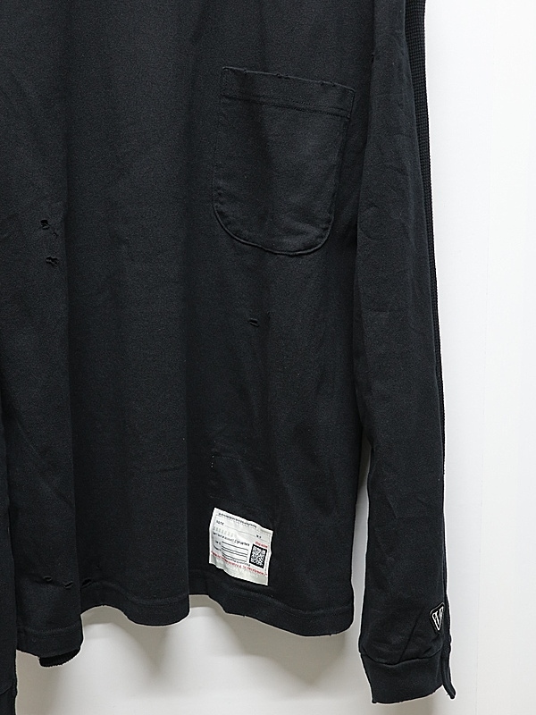 Maison MIHARA YASUHIRO���᥾�� �ߥϥ�䥹�ҥ�/Jersey Stitch THERMAL COMBINED LS TEE/BLACK
