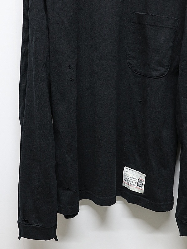Maison MIHARA YASUHIRO���᥾�� �ߥϥ�䥹�ҥ�/Jersey Stitch THERMAL COMBINED LS TEE/BLACK