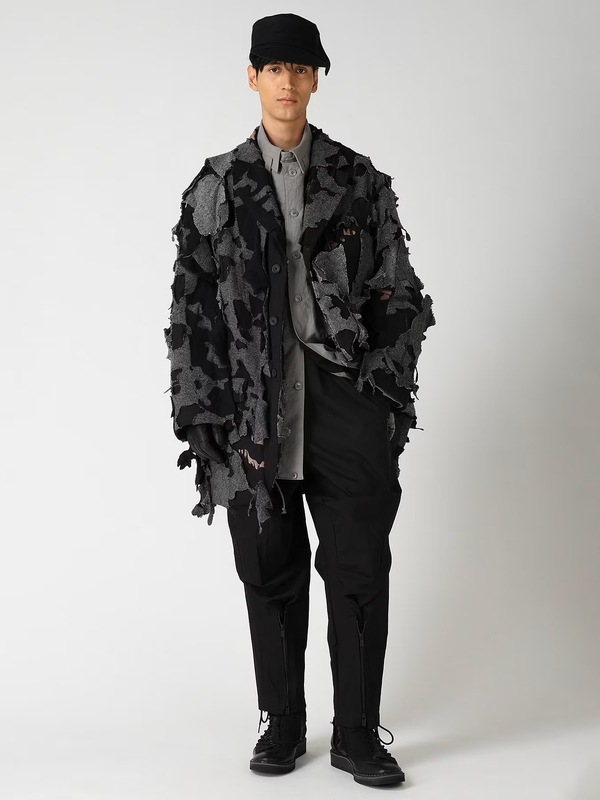 �㴰���Yohji Yamamoto���襦����ޥ��/1/16������ե��ͥ� �������å�/BLACK