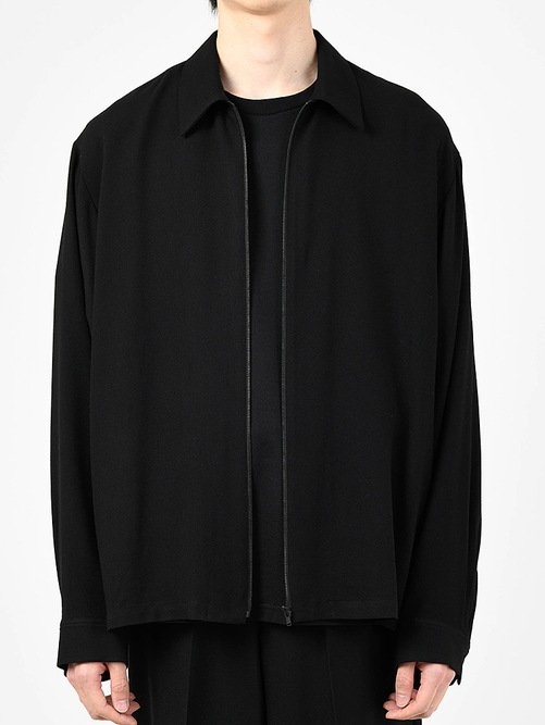 LAD MUSICIAN����å� �ߥ塼�������/RAYON TWILL FRONT ZIP SHIRT/BLACK