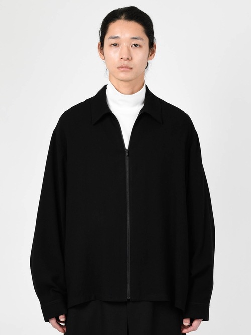 LAD MUSICIAN����å� �ߥ塼�������/RAYON TWILL FRONT ZIP SHIRT/BLACK