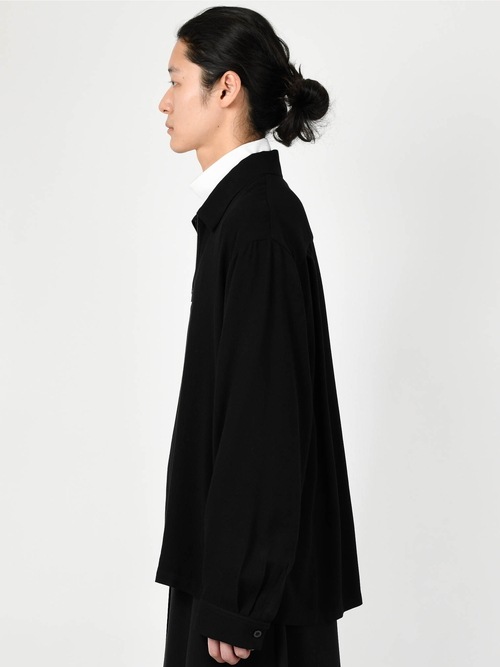 LAD MUSICIAN����å� �ߥ塼�������/RAYON TWILL FRONT ZIP SHIRT/BLACK