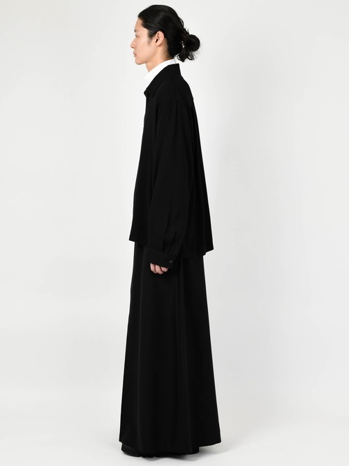 LAD MUSICIAN����å� �ߥ塼�������/RAYON TWILL FRONT ZIP SHIRT/BLACK