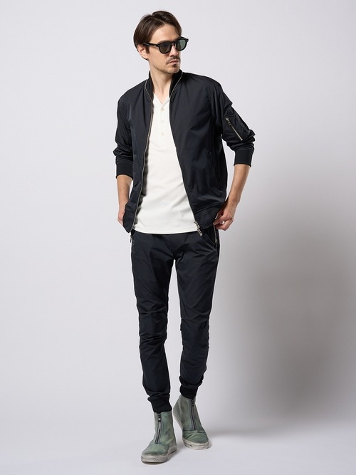 (ͽ���ʡ�2��3������ͽ��/wjk�����֥른��������/tuck rib pants/black