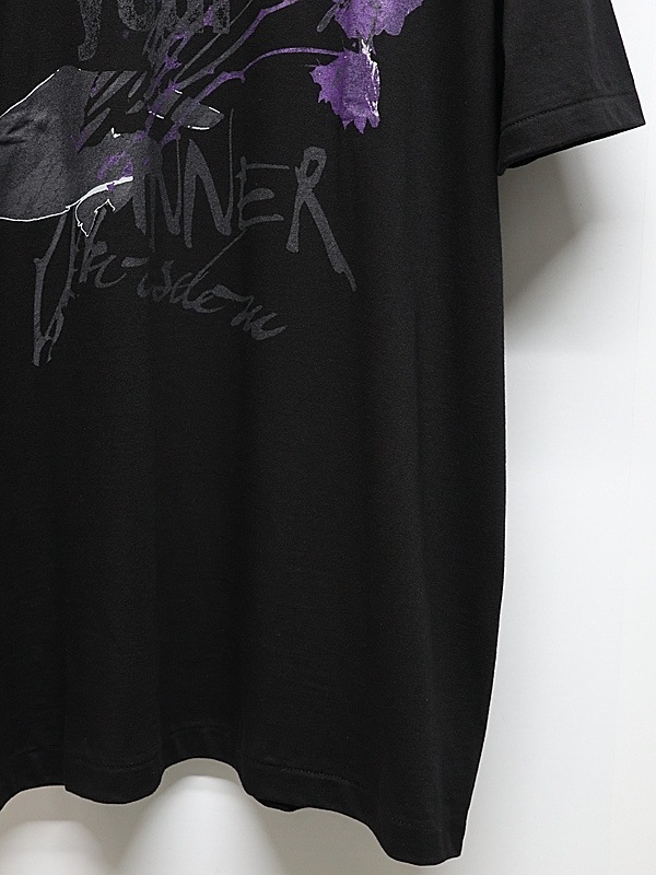 �㴰���Ground Y�����饦��ɥ磻/20/- JERSEY ROSE AND HANDS T-SHIRT/BLACK