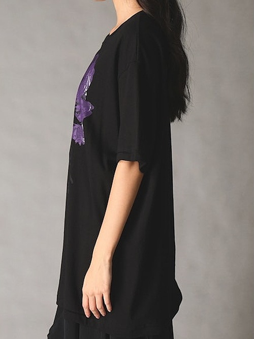 �㴰���Ground Y�����饦��ɥ磻/20/- JERSEY ROSE AND HANDS T-SHIRT/BLACK