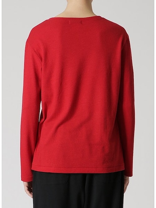 SALE50%OFF/Yohji Yamamoto���襦����ޥ��/SUPER120 WOOL AIR PLAIN STITCH LAYERED R NECK T/��å�.