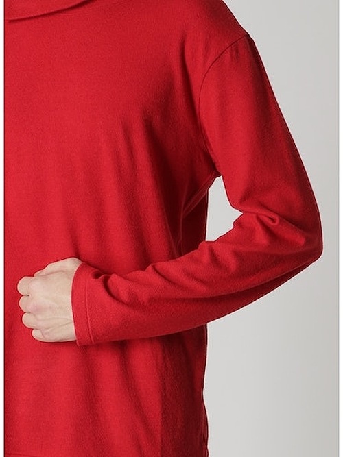 SALE50%OFF/Yohji Yamamoto���襦����ޥ��/SUPER120 WOOL AIR PLAIN STITCH LAYERED R NECK T/��å�.