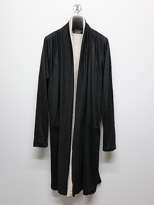 �㴰���nude:masahiko maruyama ���̡���:�ޥ��ҥ��ޥ���/40 Linen Jersey LAYERED CARDIGAN - 2 COLORS SET/Black-Ecru