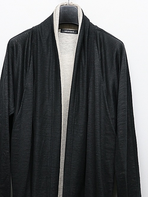 �㴰���nude:masahiko maruyama ���̡���:�ޥ��ҥ��ޥ���/40 Linen Jersey LAYERED CARDIGAN - 2 COLORS SET/Black-Ecru