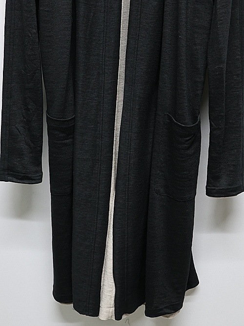 �㴰���nude:masahiko maruyama ���̡���:�ޥ��ҥ��ޥ���/40 Linen Jersey LAYERED CARDIGAN - 2 COLORS SET/Black-Ecru