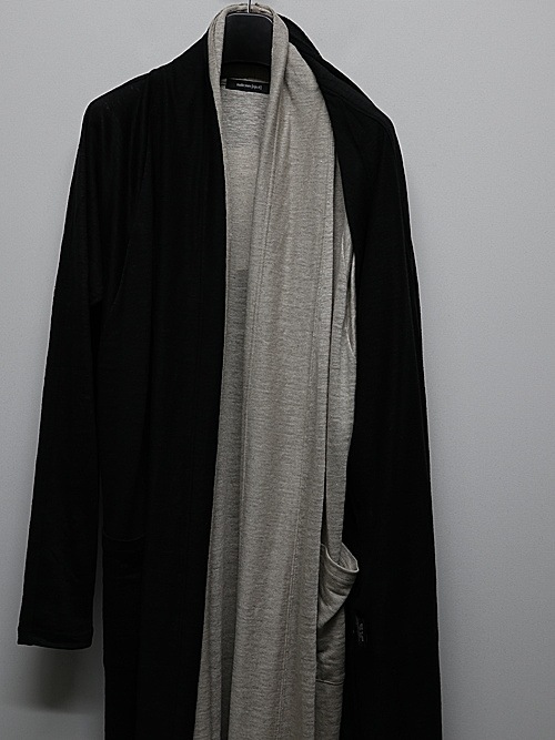 �㴰���nude:masahiko maruyama ���̡���:�ޥ��ҥ��ޥ���/40 Linen Jersey LAYERED CARDIGAN - 2 COLORS SET/Black-Ecru