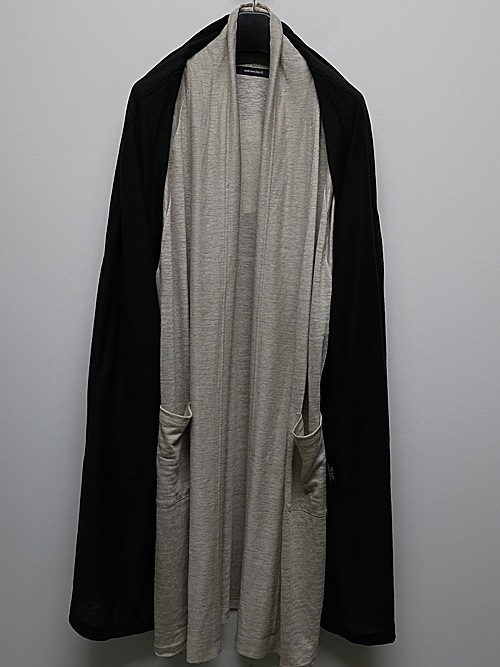 �㴰���nude:masahiko maruyama ���̡���:�ޥ��ҥ��ޥ���/40 Linen Jersey LAYERED CARDIGAN - 2 COLORS SET/Black-Ecru