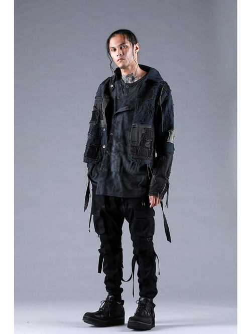 D.HYGEN���ǥ����ϥ�����/���ȥ�å��ǥ˥�ܥ�ơ����٥�ȥ��������祰�ѥ��/BLACK